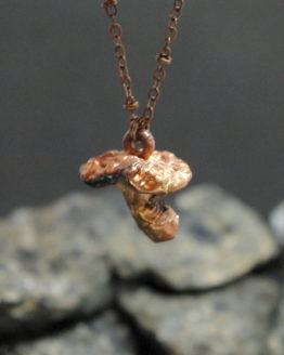 cantharellus cibarius copper plated pendant