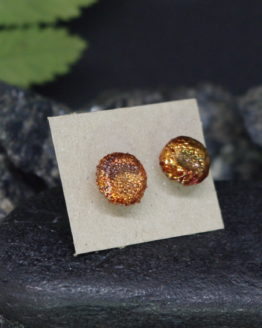 copper plated and specifically painted small flower stud earrings