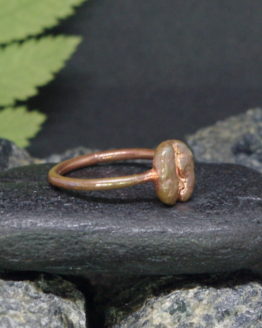 copper plated ring with coffee bean