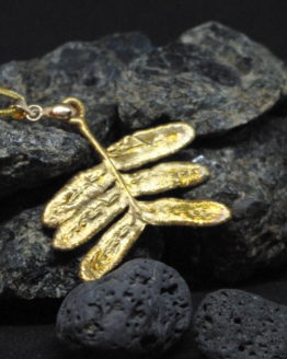 gold plated fern pendant