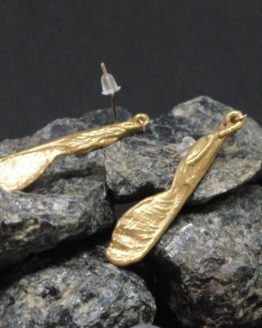 gold plated maple seed earrings
