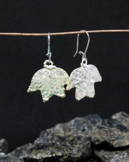silver plated leaf stud earrings