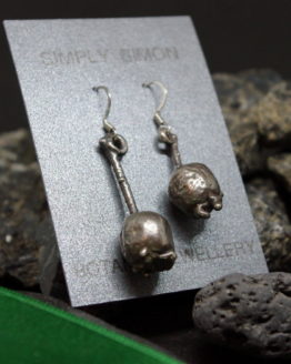aged silver plated hawthorn earrings