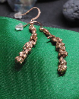 copper plated branch with buds earrings