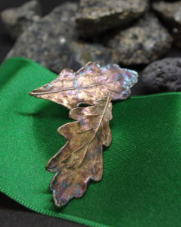 aged silver oak leaf stud earrings