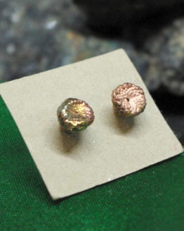 copper plated and specifically painted small flower stud earrings