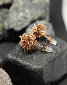 copper plated chestnut stud earrings